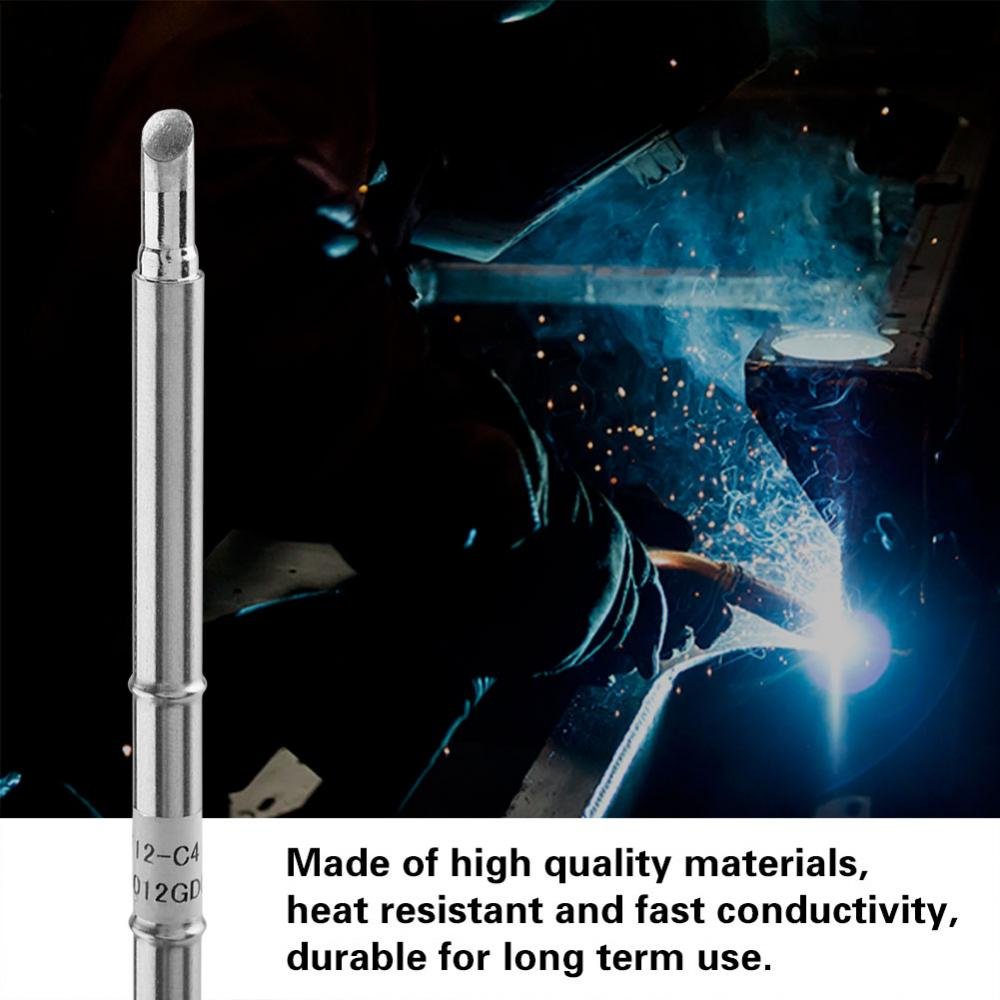 Premium T12-C4 Soldering Iron Tips 75W (200℃~480℃) - High-Quality Replacement Tips for FX-951 Rework Station | Perfect for Electronics Repair, PCB Work & Low Temperature Soldering Projects