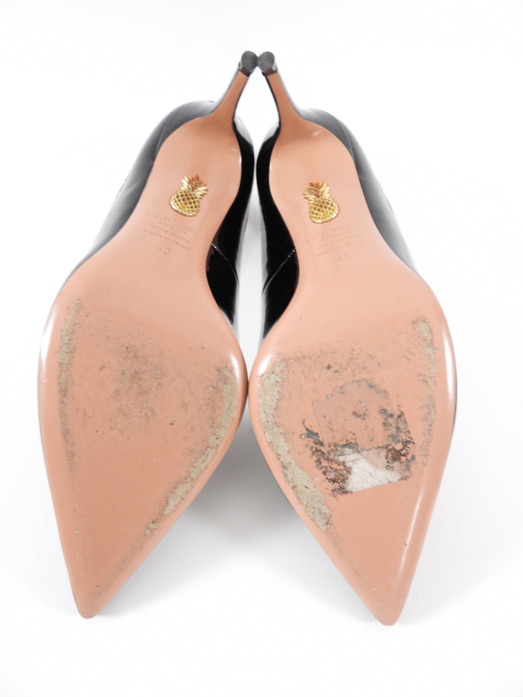 Aquazzura Black Patent Leather Shiva Pump Women's High Heels - Perfect for Evening Parties, Weddings & Formal Events
