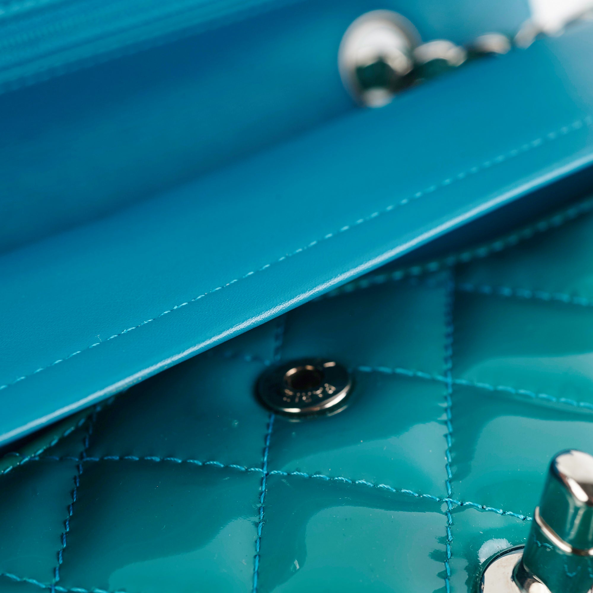 Chanel Quilted Patent Leather Medium Large Classic Flap Bag in Teal - Luxury Handbag for Women, Perfect for Parties, Work & Special Occasions