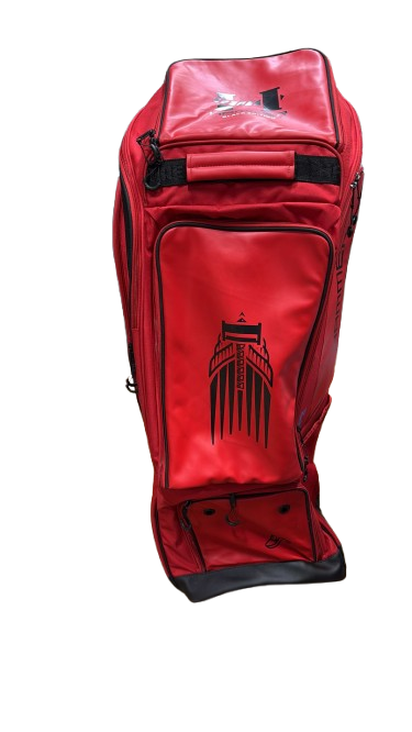 Hammer Black Edition Duffle Wheelie Cricket Bag - Red | Premium Cricket Equipment for Travel & Practice | Perfect for Matches, Training & Gym Use