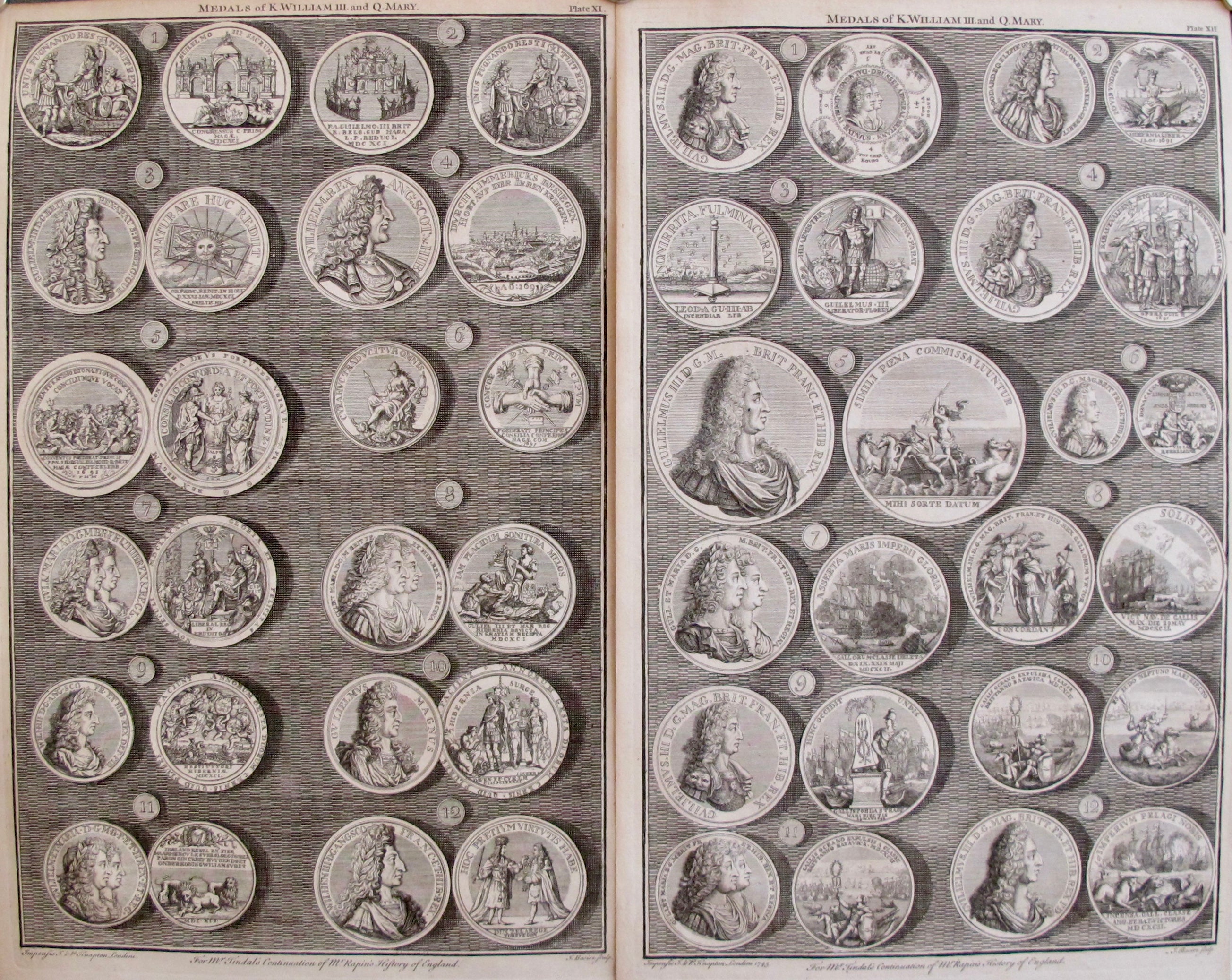 1745 British Regal Medals Set - King William III & Queen Mary - 2-Piece Collectible Coins for History Enthusiasts & Coin Collectors - Perfect for Displays, Gifts & Historical Collections