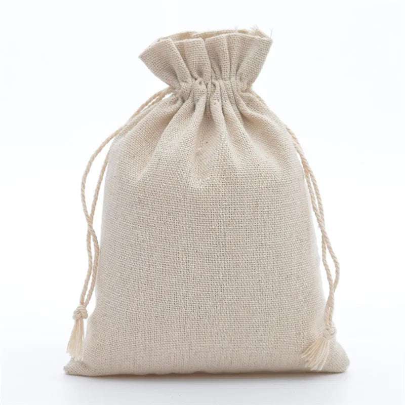 10-Piece Cotton Linen Drawstring Gift Bags for Wedding Favors, Party Decorations & Holiday Presents - Eco-Friendly Reusable Pouches for Jewelry, Candies & Small Gifts