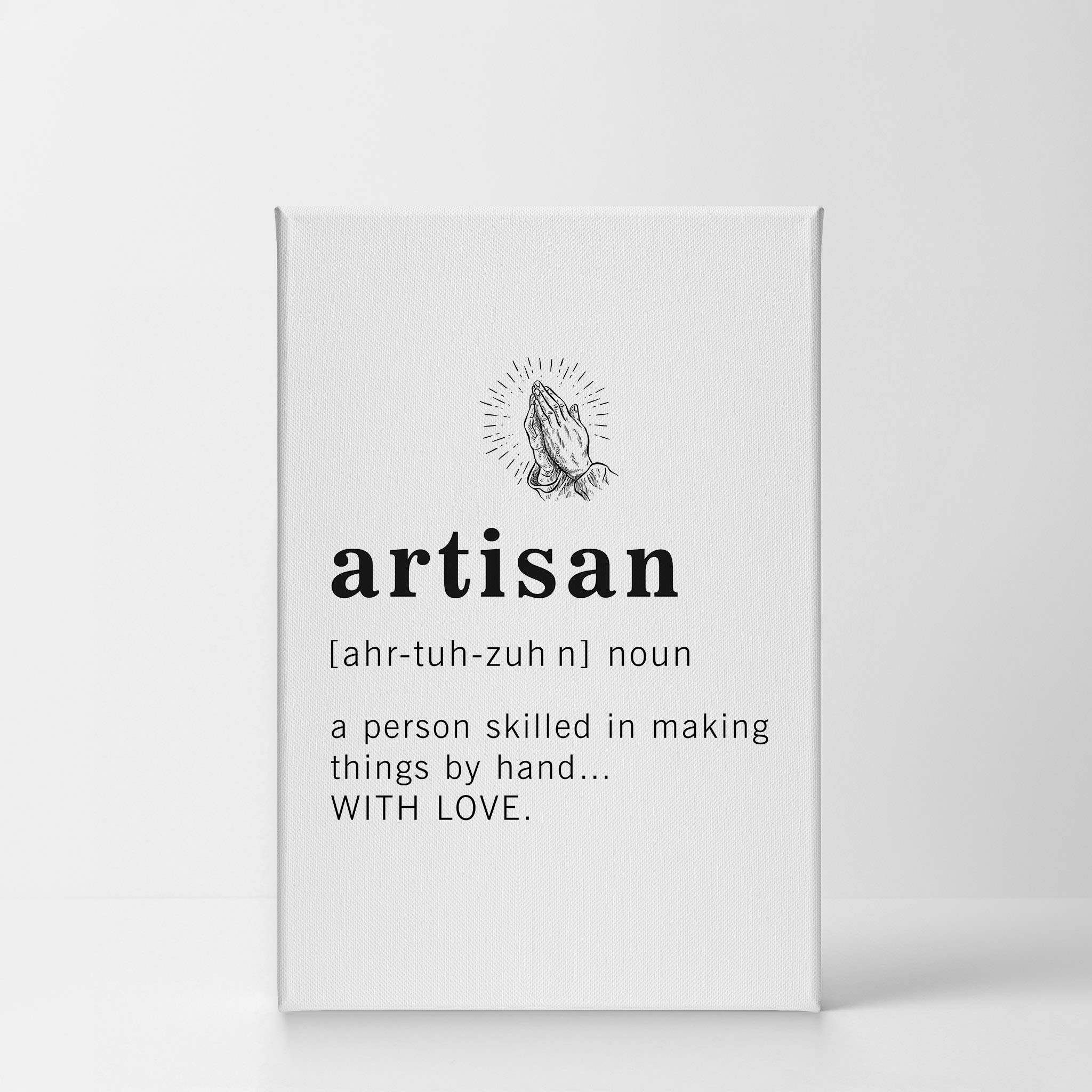 Funny Noun Dictionary Definition of Artisan Canvas Print - Inspirational Quote Wall Art for Office, Living Room, Bedroom & Bathroom - Ready to Hang Home Decor Made in USA (36x24) - Perfect for Gifts, Housewarming & Creative Spaces