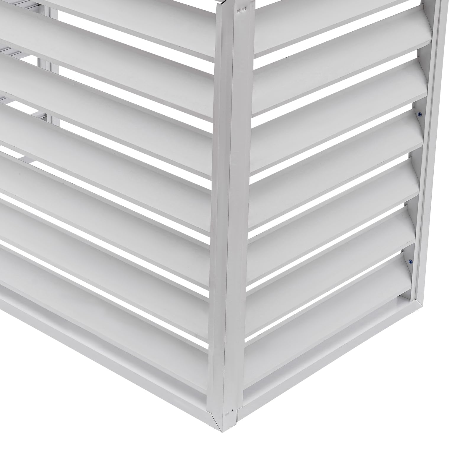 White 3-Panel Outdoor Air Conditioner Fence Privacy Screen - 40.16 x 22.05 x 31.5 Inches - Durable AC Unit Cover for Yard, Patio & Garden Decoration