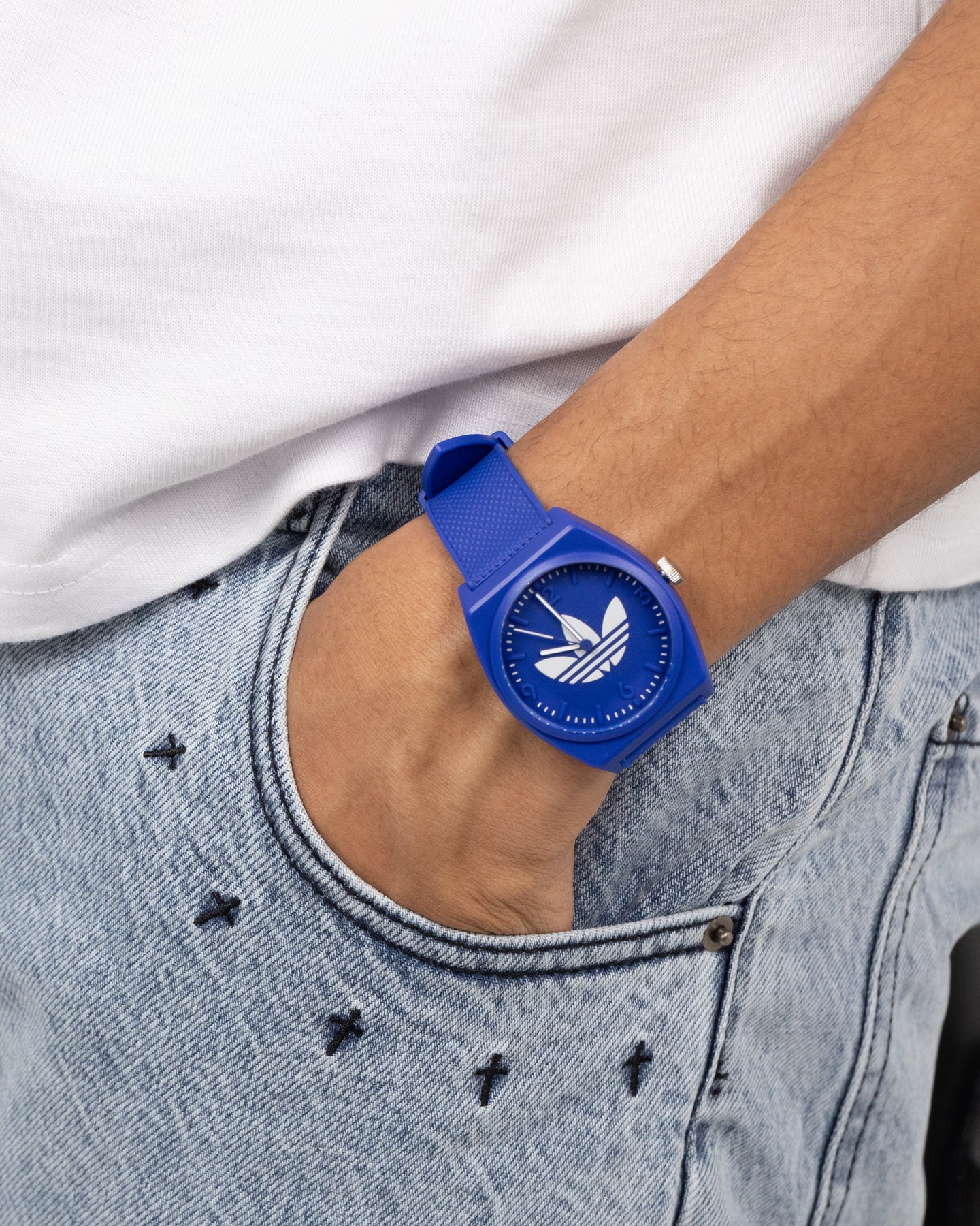 Adidas Project Two Men's Digital Sports Watch - Blue & Black Waterproof Fitness Tracker for Running, Swimming & Outdoor Activities