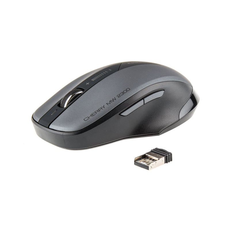 CHERRY MW 2300 Wireless Mouse - Ergonomic Bluetooth Mouse with Silent Click, 2.4GHz USB Receiver, 1600 DPI for Laptop, PC, Mac - Perfect for Office Work, Gaming & Home Use