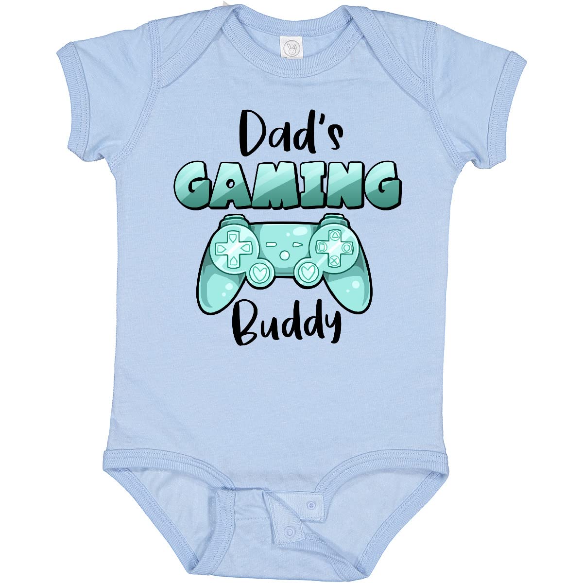 Inktastic Dad's Gaming Buddy - Aqua Controller Baby Bodysuit | Funny Gamer Onesie for Newborns & Infants | Perfect Gift for Gamer Dads & Baby Showers | Playtime & Family Bonding Outfit