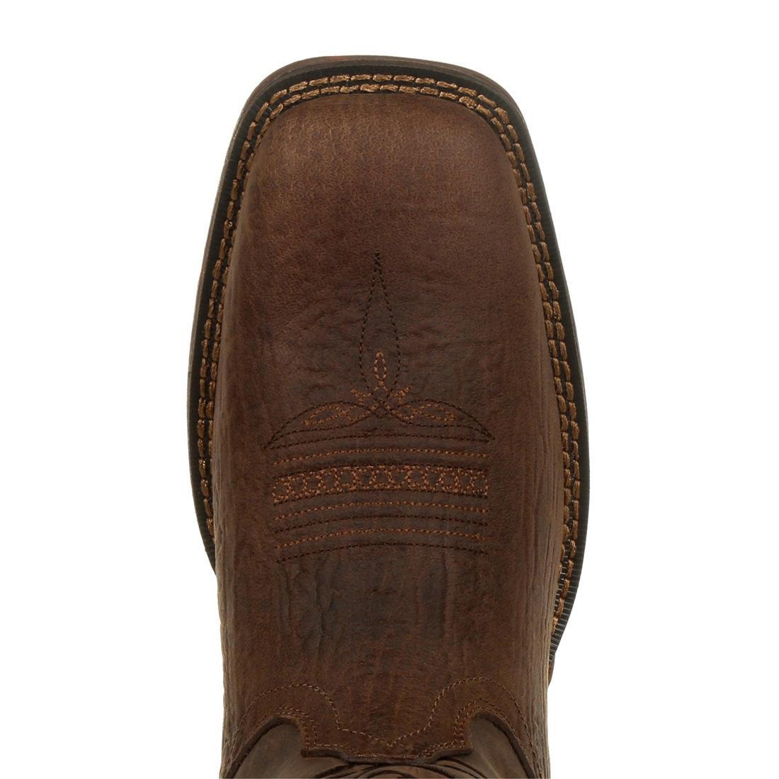 Rebel Brown Distressed Flag Embroidered Western Boots for Women - Vintage Cowgirl Boots with American Flag Design - Perfect for Country Concerts, Rodeos & Western Fashion