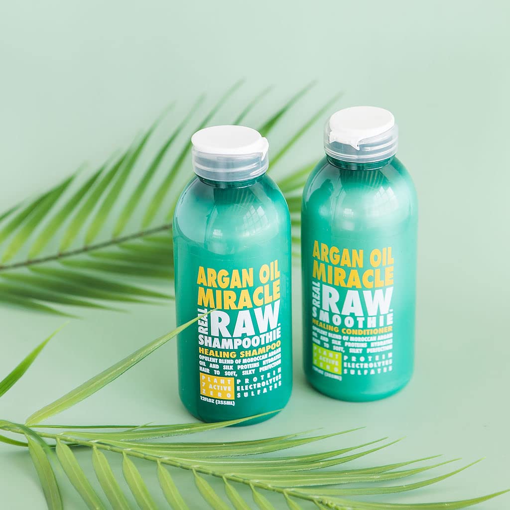100% Pure Argan Oil Shampoo & Conditioner Set - Sulfate & Paraben Free Hair Repair Treatment with Natural Aloe Juice & Coconut Water for Shiny, Healthy Hair - Perfect for Dry, Damaged Hair Care & Daily Hydration