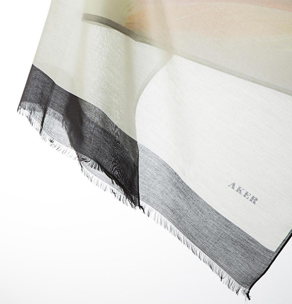 Aker Silk Cotton Patterned Shawl #7343 412 - Elegant Women's Scarf for Casual, Office & Evening Wear