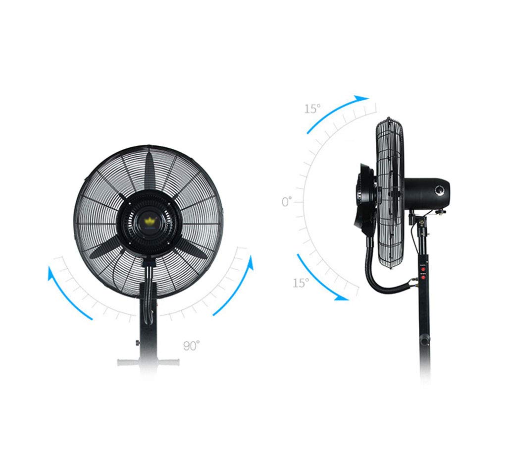 3 Speed Heavy-Duty Industrial Floor Fan - Powerful Oscillating Cooling Fan with Quiet Operation & Humidifying Misting Function - Commercial, Residential & Greenhouse Use for Warehouses, Offices, and Indoor Gardening