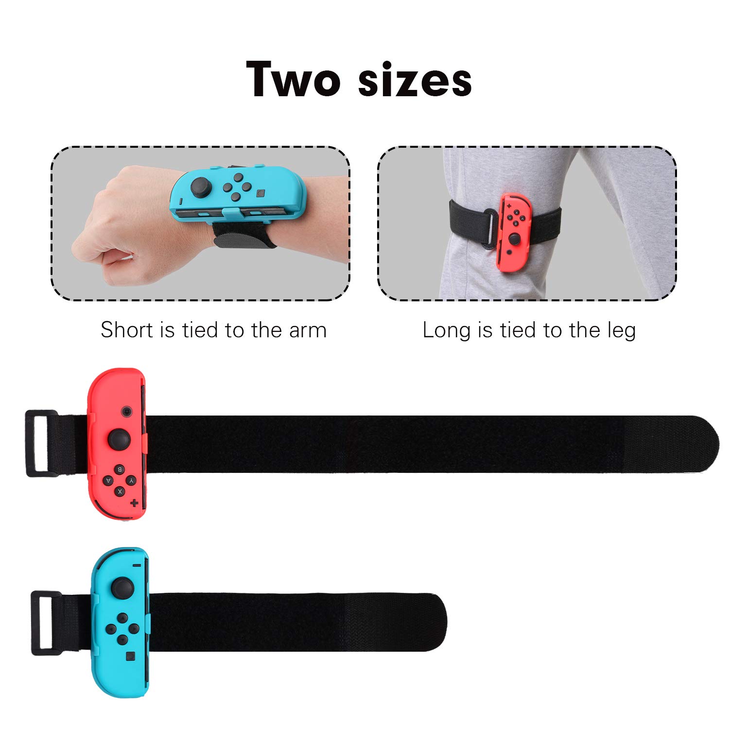 HEATFUN Leg Strap for Nintendo Switch Sports & Ring Fit Adventure - Includes 1 Leg Accessory & 1 Wrist Band - Perfect for Switch Dance Games, Fitness Training & Active Gaming