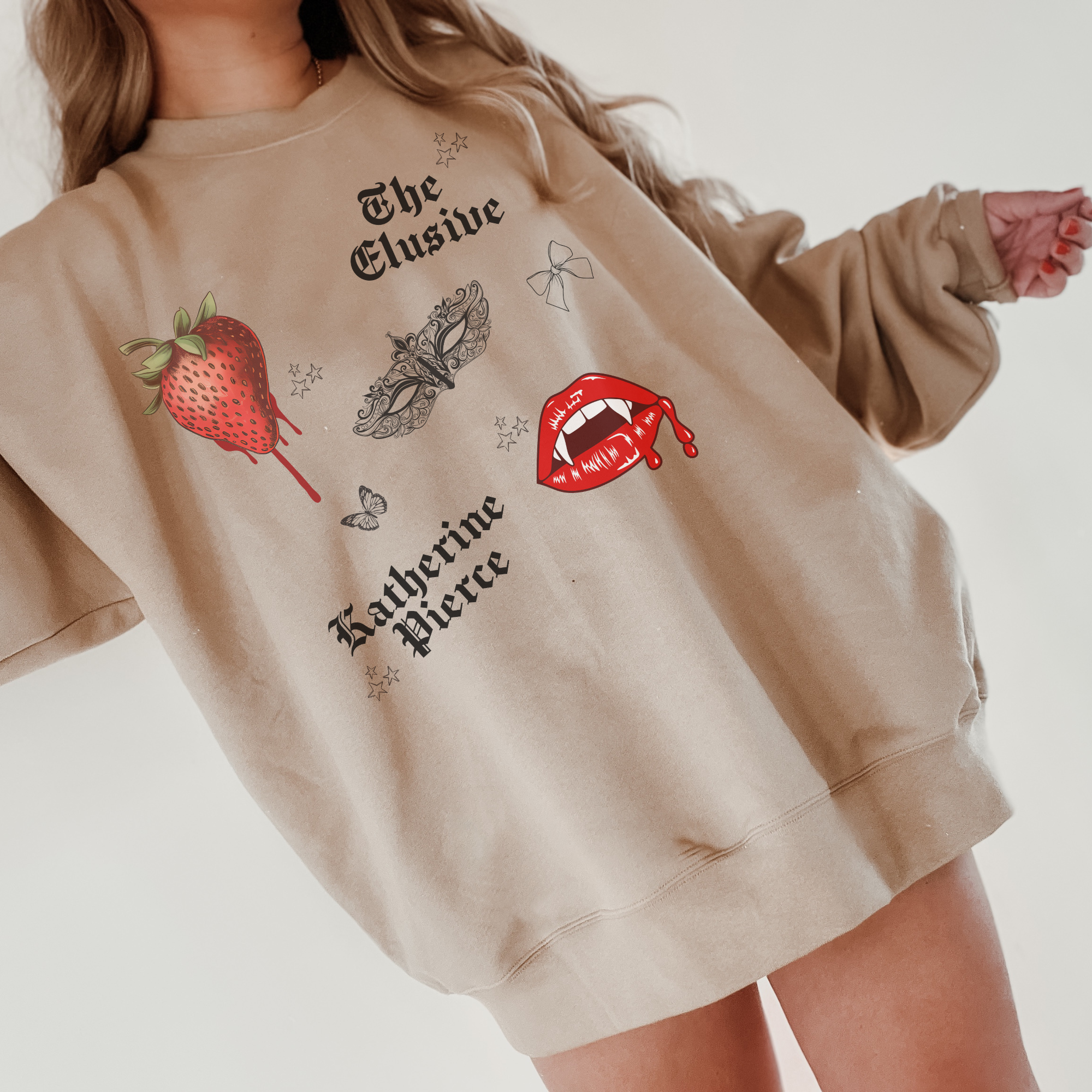 The Elusive Katherine Pierce Crewneck Sweatshirt | Vampire Diaries Inspired Fashion | Perfect for TV Show Fans & Casual Wear