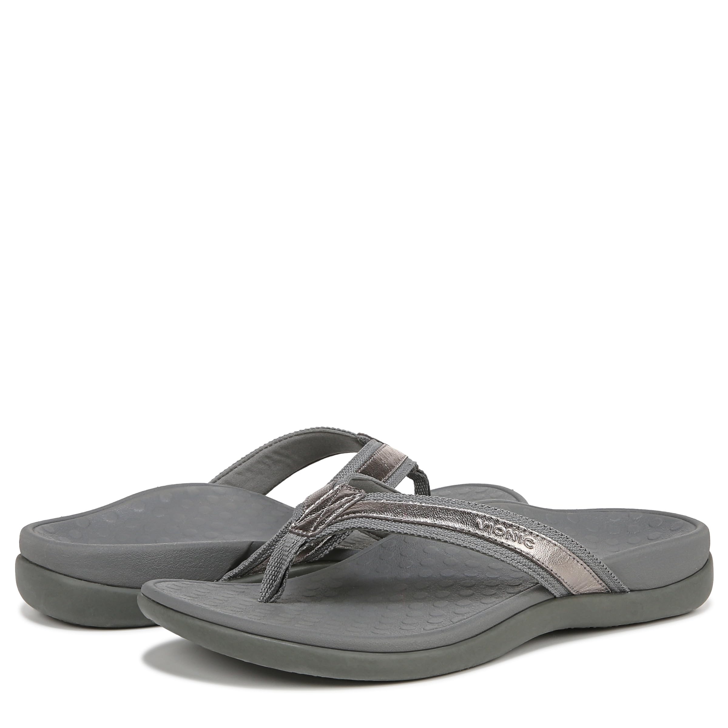 Vionic Women's Tide Toe Post Sandals - Orthotic Arch Support, Comfortable Walking Shoes for Plantar Fasciitis Relief - Perfect for Beach, Travel & Everyday Wear