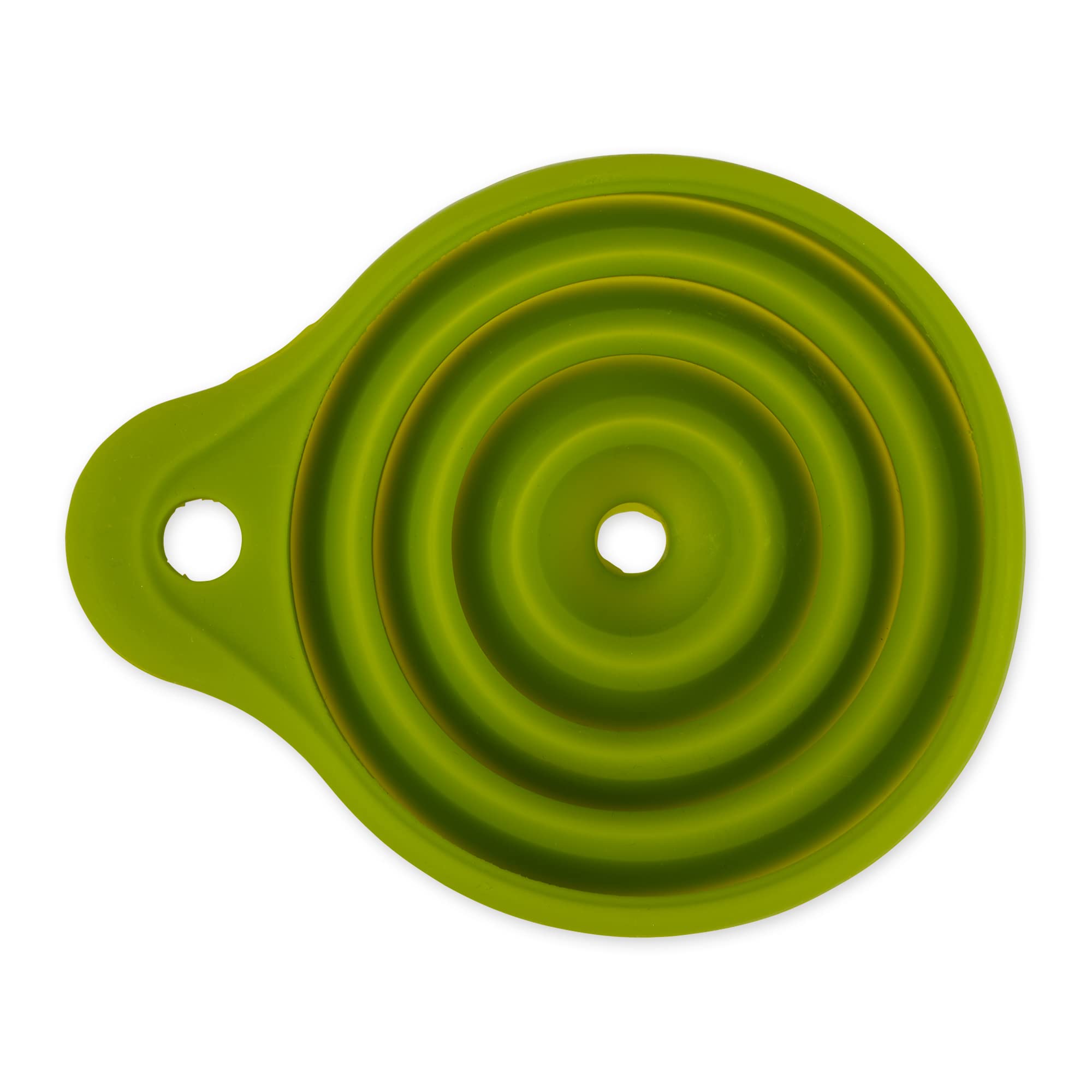 RSVP International Collapsible Silicone Funnel - Dishwasher Safe, BPA-Free Kitchen Tool (5.25x4.25x5.75 Inches) - Perfect for Baking, Cooking, Oil Transfer & Home Brewing - Green