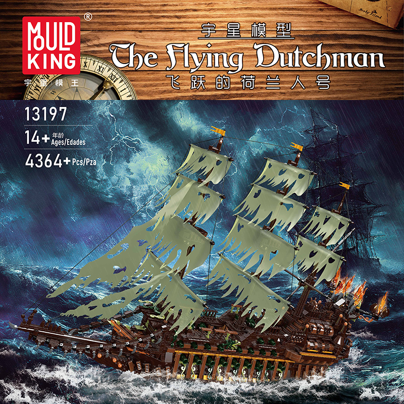 MouldKing 13197 The Flying Dutchman Pirate Ship Building Set - 4364 PCS Model Kit for Adults & Teens - Perfect for Collectors, Display & Gift Giving - Build & Showcase Your Own Pirate Ship Masterpiece