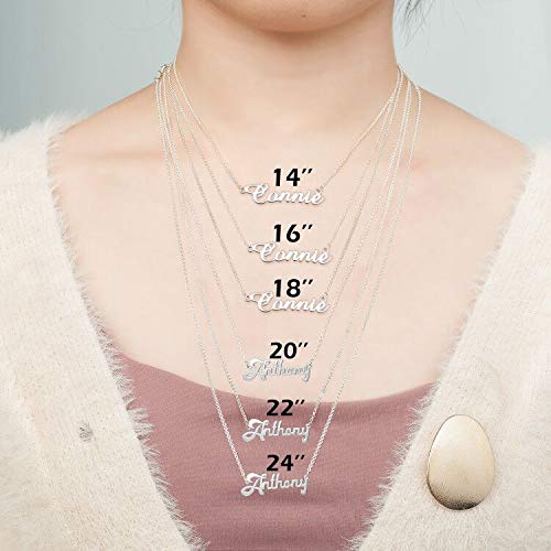 SexyMandala 925 Sterling Silver Personalized Name Necklace - Custom Cat Initial Pendant with Rose Gold Finish | Gift for Emily | Perfect for Birthdays, Anniversaries & Special Occasions