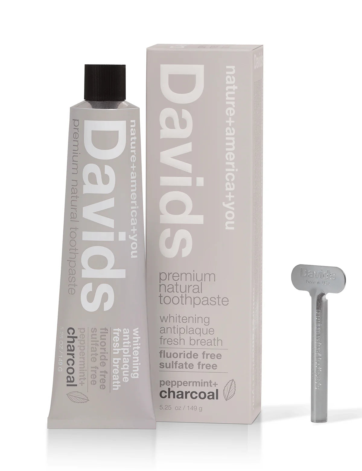 Charcoal & Peppermint Natural Toothpaste for Whitening & Fresh Breath - Organic, Fluoride-Free Dental Care for Daily Oral Hygiene