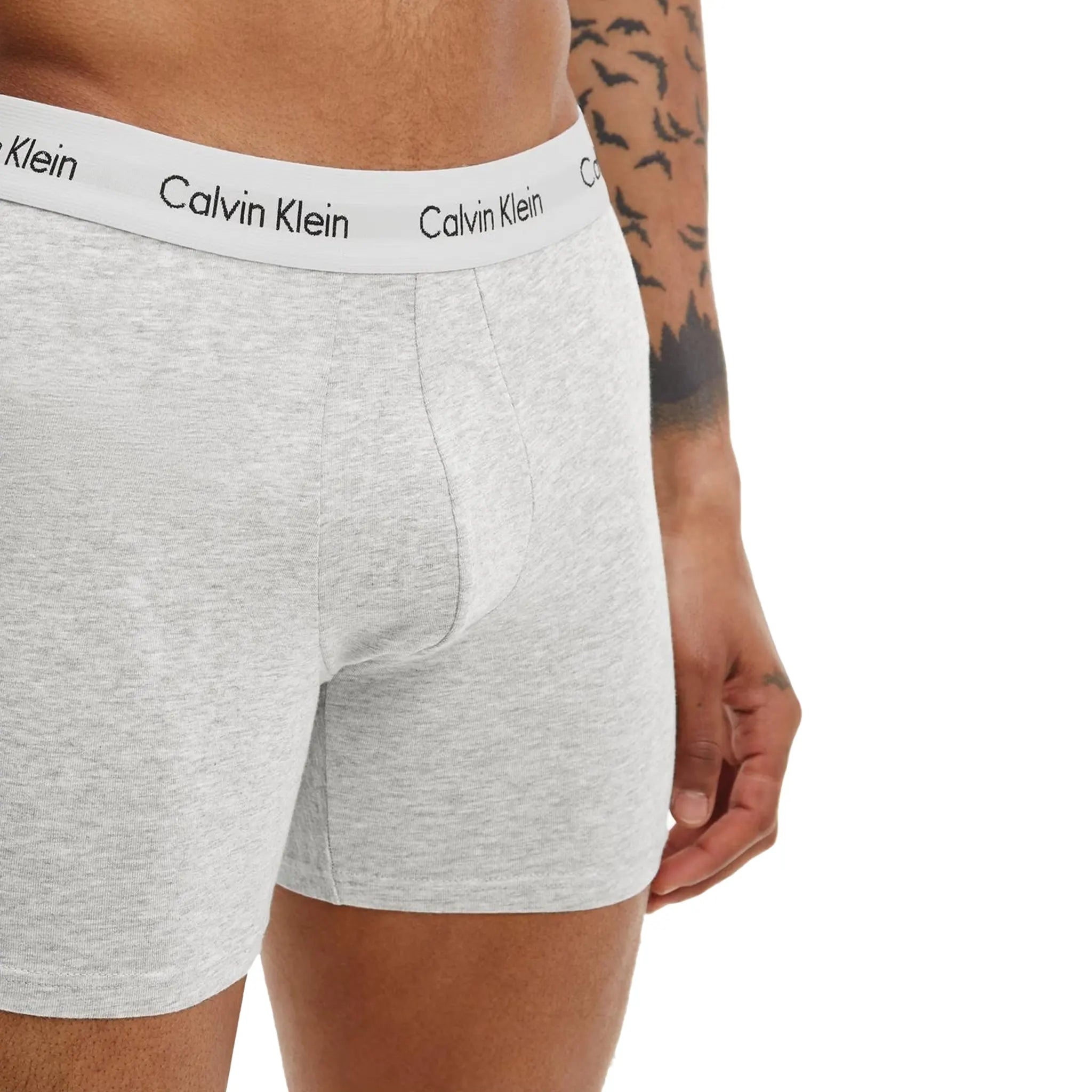 Calvin Klein Men's 3-Pack Boxer Briefs - White, Black, Grey - Soft Cotton Underwear for Everyday Comfort & Support | Perfect for Workout, Travel & Daily Wear