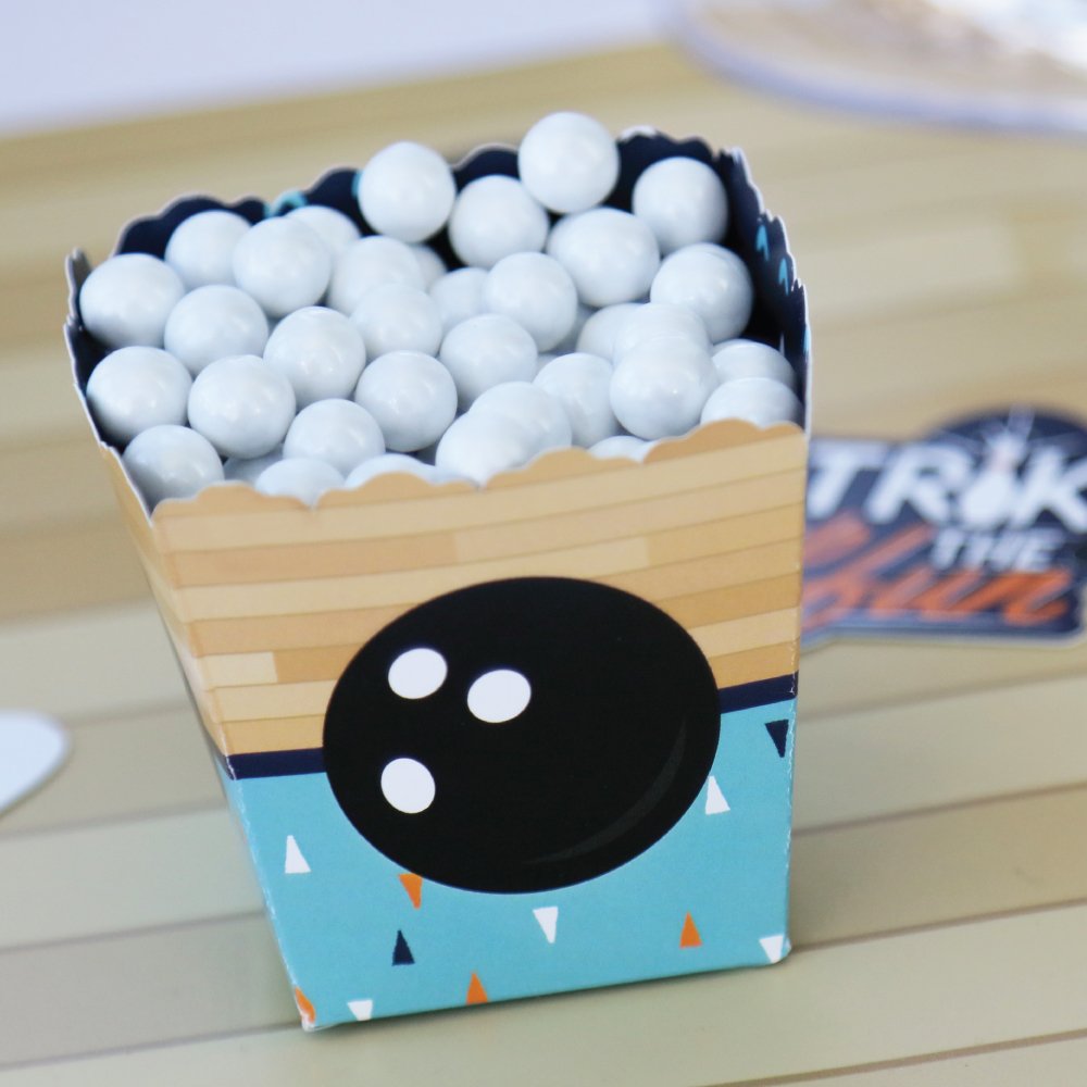 Big Dot of Happiness Bowling Party Mini Favor Boxes - Set of 12 Candy Treat Boxes for Birthday Parties & Baby Showers | Perfect for Game Nights, Themed Events & Party Favors