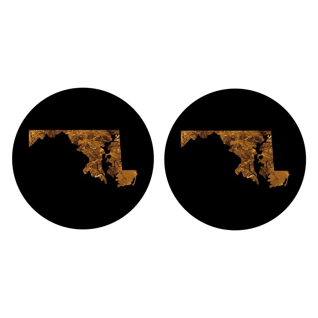 Modern Copper Maryland Joyride Home Décor - Set of 2 Ceramic Car Coasters (2.65-inch Circle) for Vehicle Accessories | Keep Cup Holders Clean & Stylish | Perfect for Coffee, Drinks & Road Trips