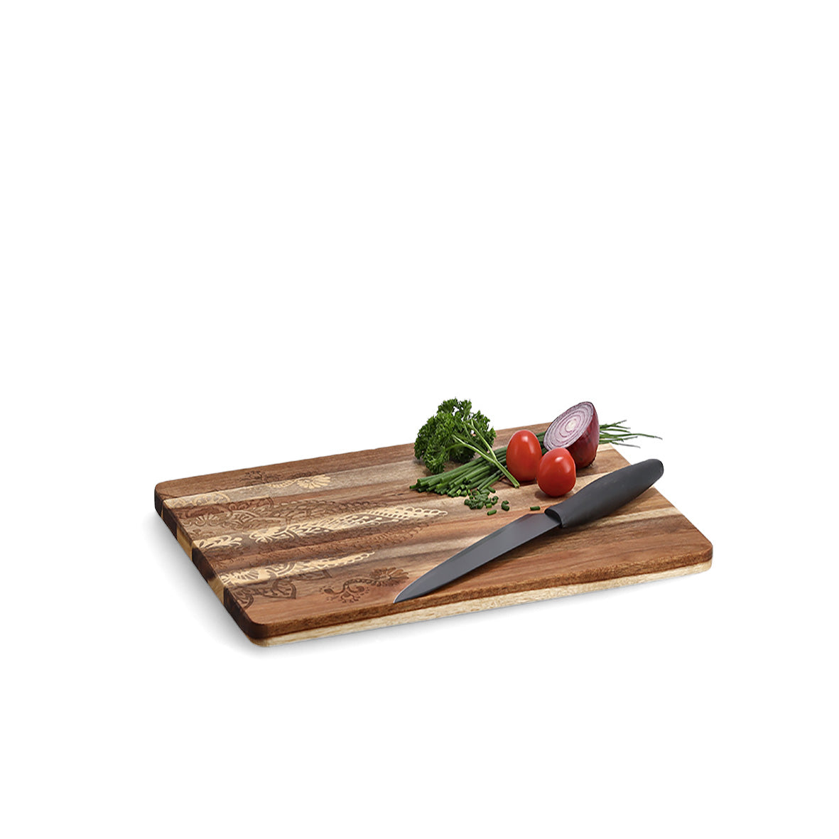 Premium Acacia Wood Cutting Board with Oriental Print - Round & Rectangle Serving Board for Sushi, Cheese, and Charcuterie - Perfect for Kitchen, Dining, and Entertaining