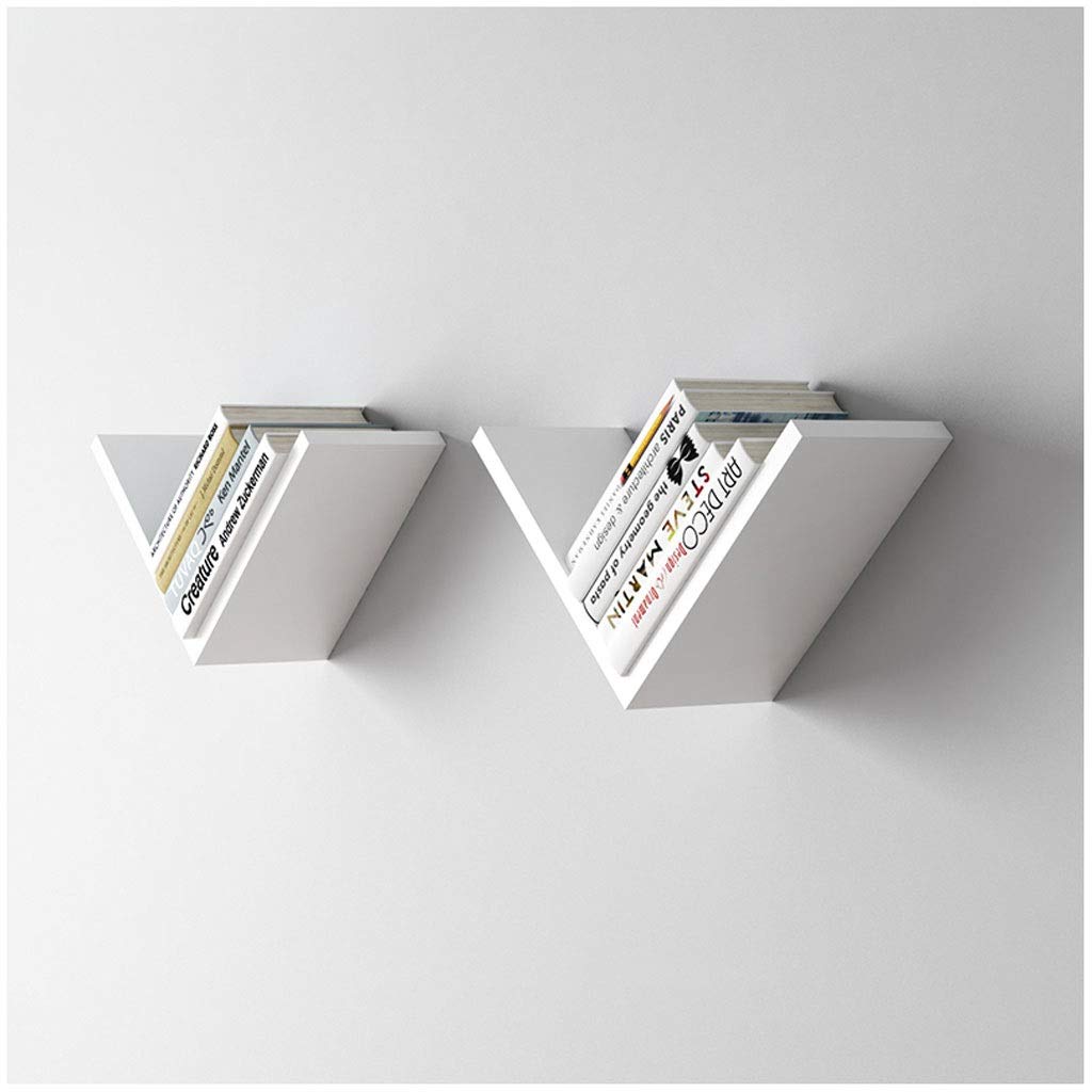 LDG V-Shaped Floating Shelves - Modern Minimalist Wall-Mounted Bookshelf for Living Room, Bedroom & Office Storage | Space-Saving Wall Shelf for Home Decor & Organization (Color: C)