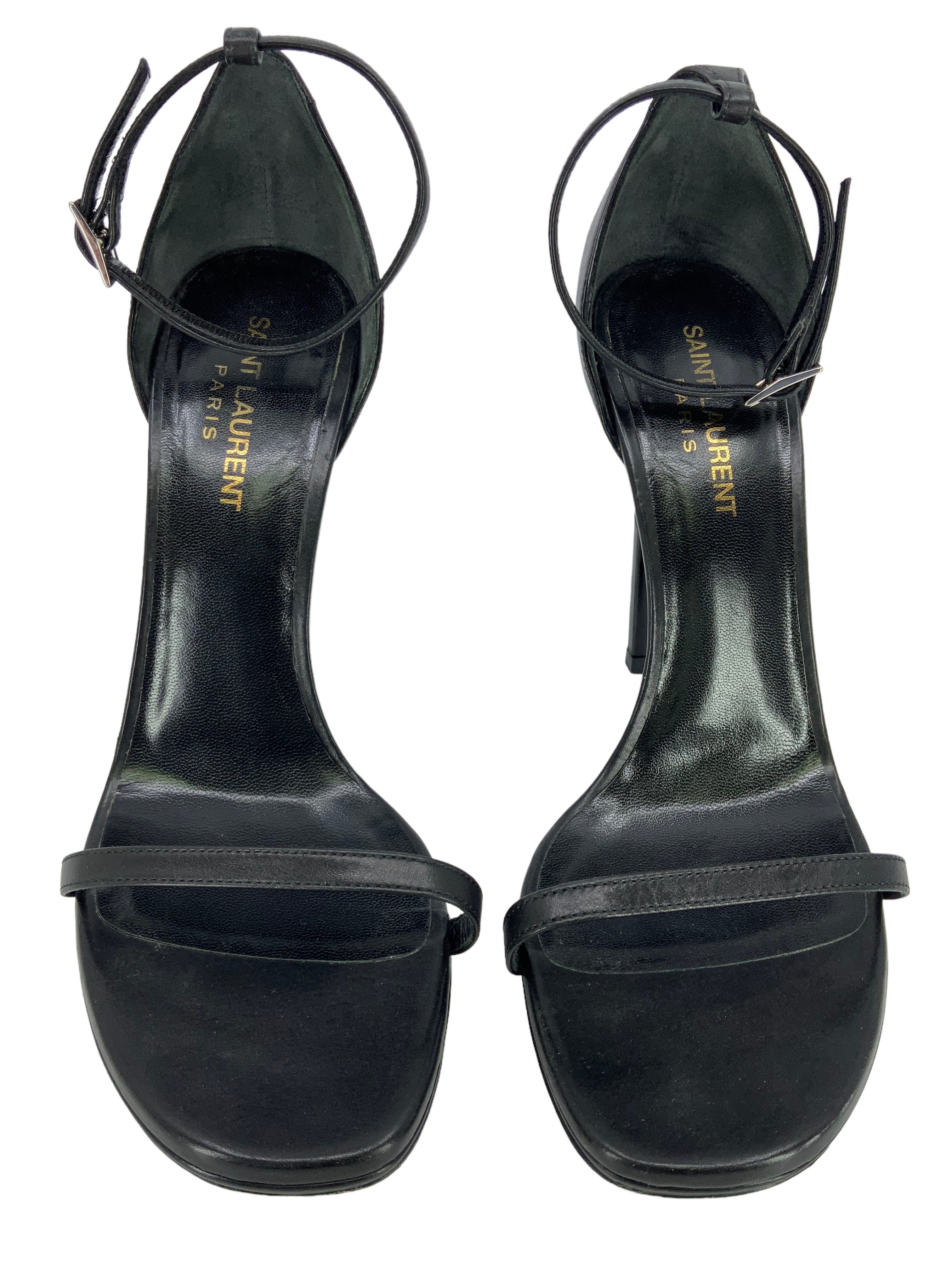 Saint Laurent Amber Leather Sandals Women's Size 8.5 - Luxury Designer Summer Sandals for Beach, Vacation & Casual Outings