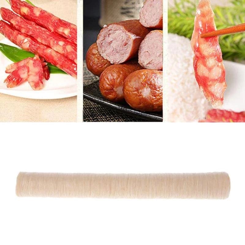 14m x 28mm Collagen Sausage Casing - Premium Dry Sausage & Hot Dog Maker Tube for Home Kitchen, BBQ, Camping & Food Processing