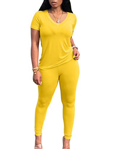 A-short Sleeve Pants Set-yellow