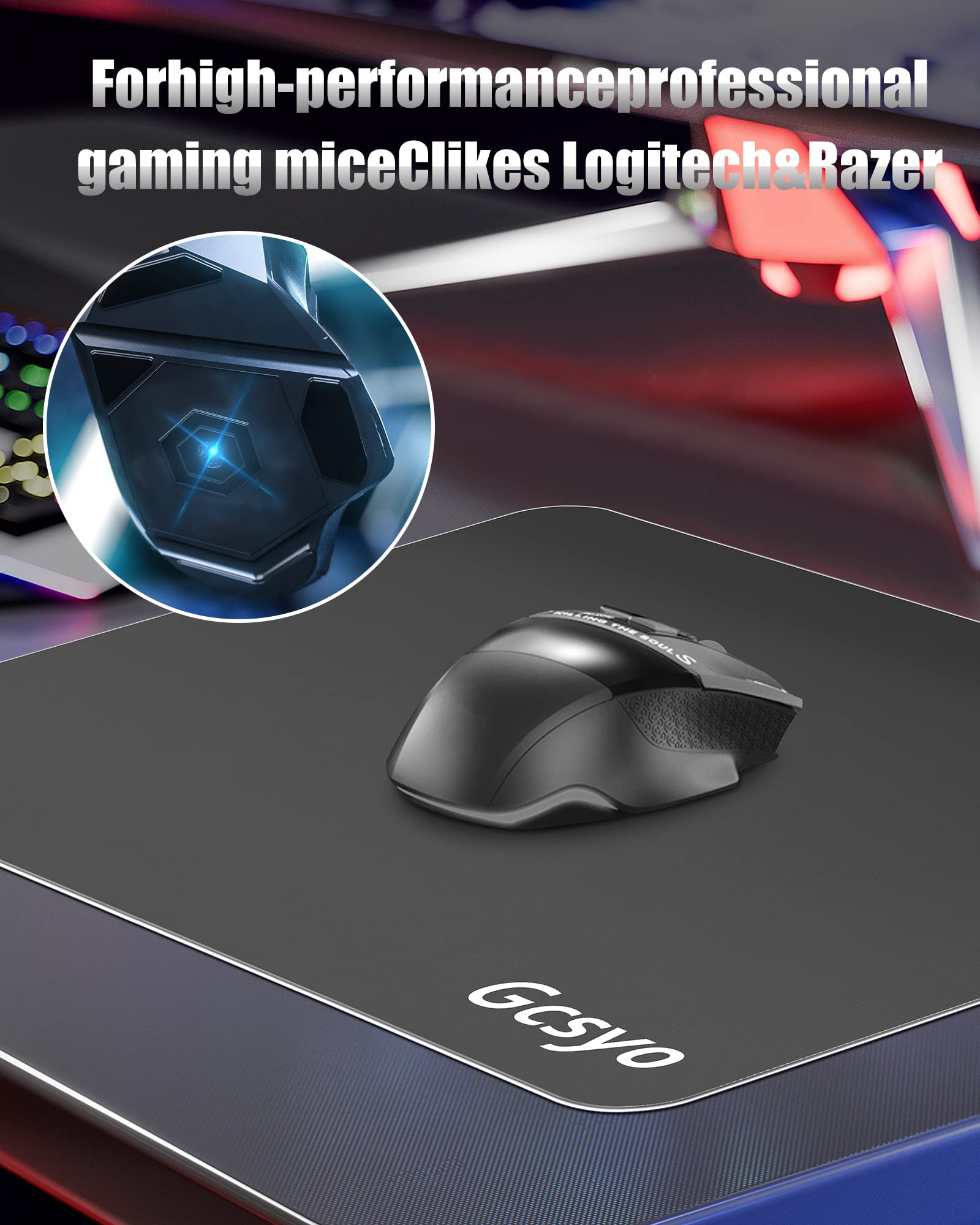 Premium Glass Gaming Mouse Pad for Logitech G502/G PRO/G703 - Large Non-Slip Mouse Mat with Ultra-Smooth Surface for Enhanced Precision & Speed Control - Perfect for Esports, FPS Gaming & Office Work