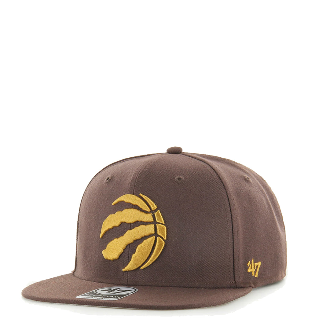 Toronto Raptors Chocolate '47 Captain Snapback Hat - Official NBA Basketball Cap for Men & Women - Perfect for Games, Fan Gear & Streetwear Fashion