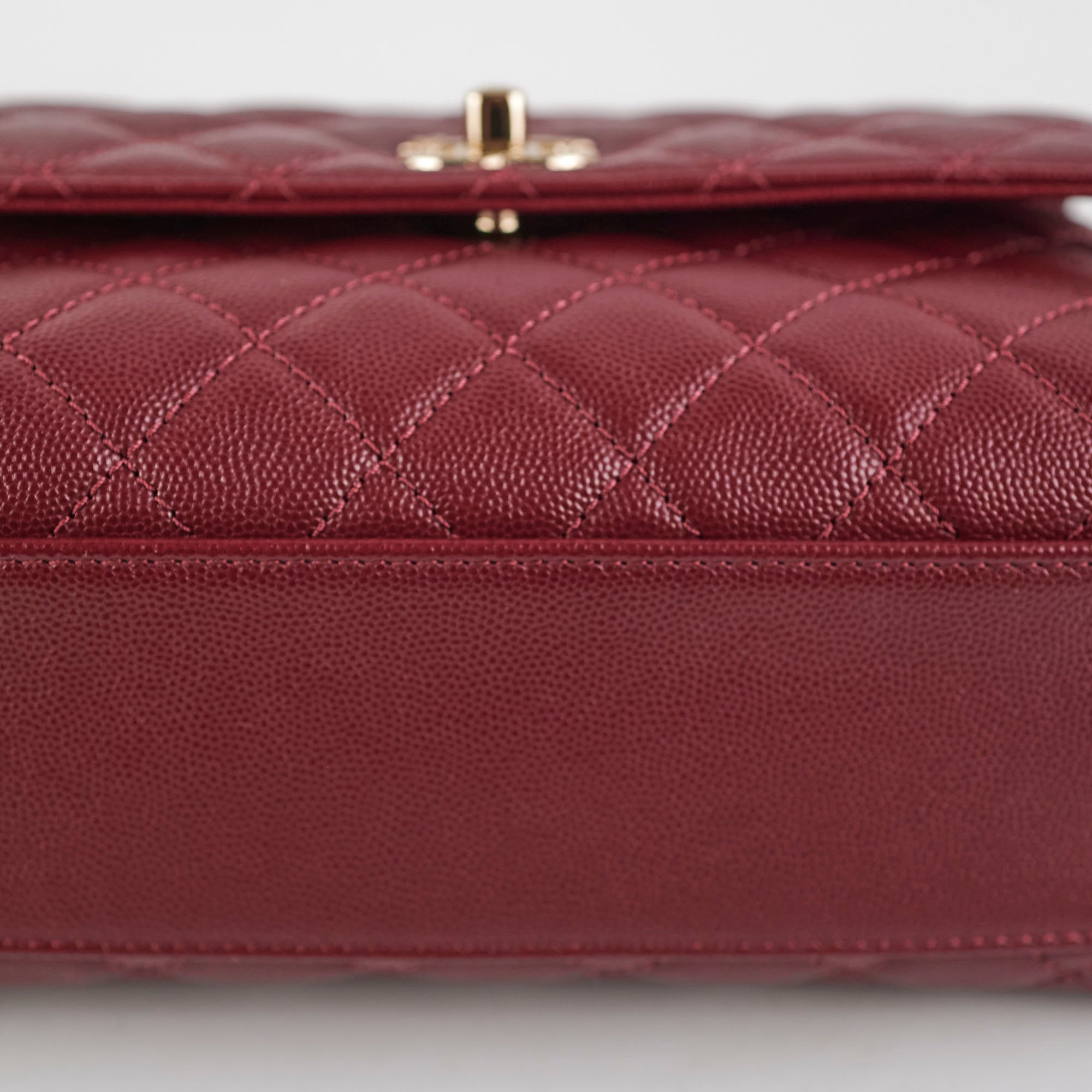 Chanel Small Coco Handle Bag in Burgundy Caviar Leather with Lizard Embossed Detailing - Perfect for Evening Events & Luxury Fashion Accessories
