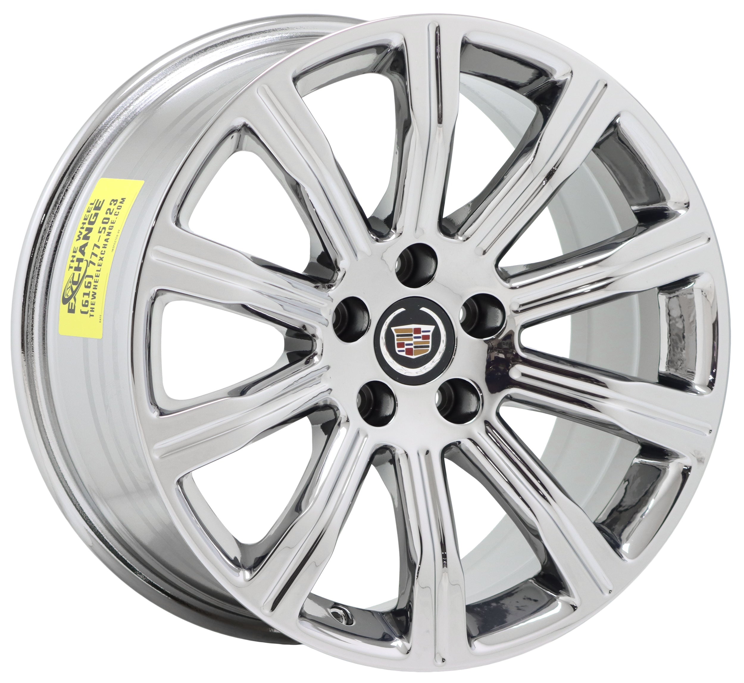 18x9 Cadillac ATS Coupe Rear Bright Chrome Wheel Rim - Factory OEM 4735 Replacement Part for Enhanced Style & Performance | Perfect for Custom Upgrades & Luxury Vehicle Maintenance
