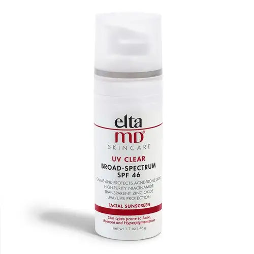 EltaMD UV Clear Broad Spectrum SPF 46 Face Sunscreen for Acne-Prone Skin - Oil-Free, Dermatologist Recommended Daily Moisturizer with Zinc Oxide (Perfect for Sensitive Skin & Under Makeup)