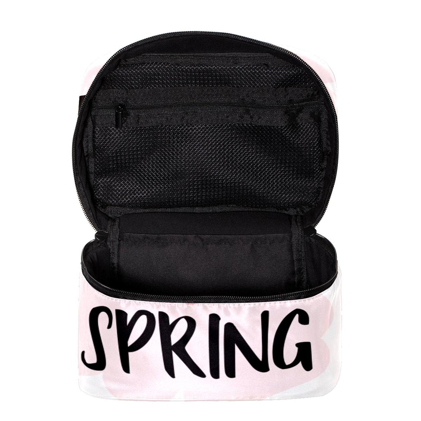 Pink Floral Makeup Bag Large Cosmetic Organizer for Women | Travel & Toiletry Case