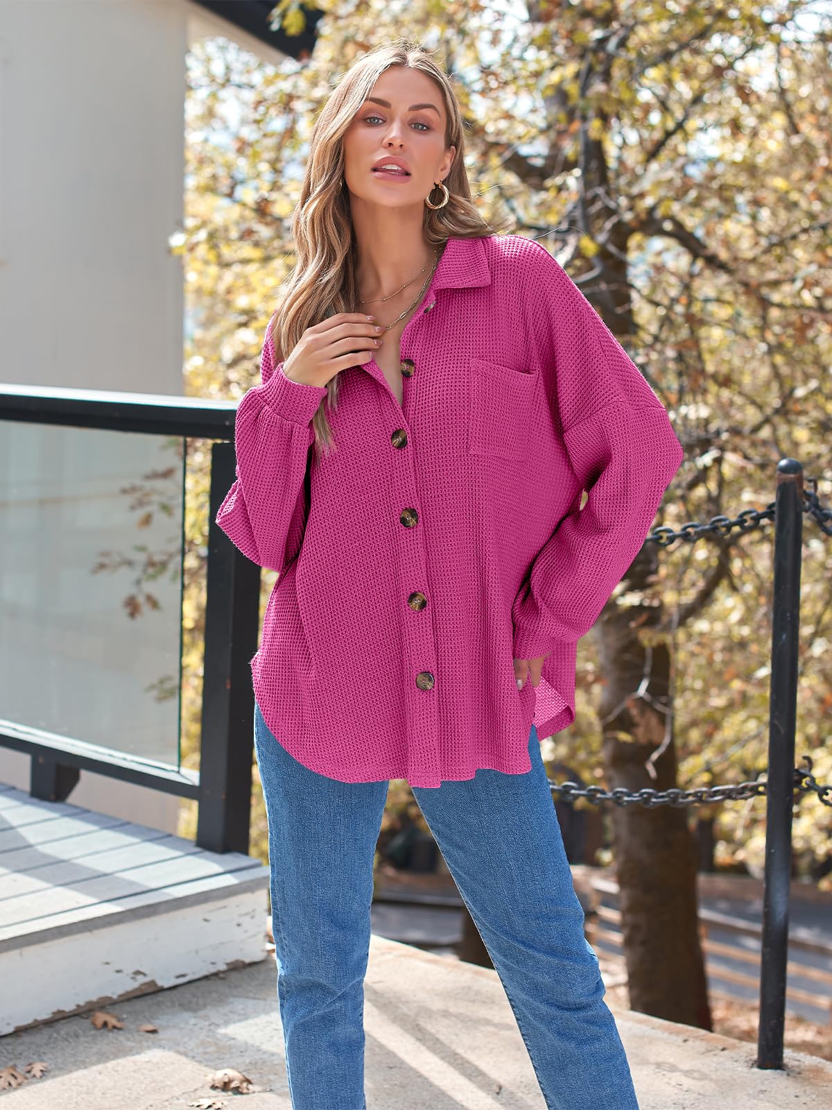 AUTOMET Women's Fall Clothes 2025 - Fashion Country Concert Outfits, Waffle Knit Shackets, Corduroy Jackets & Button Down Shirts - Perfect for Music Festivals, Autumn Layering and Casual Wear