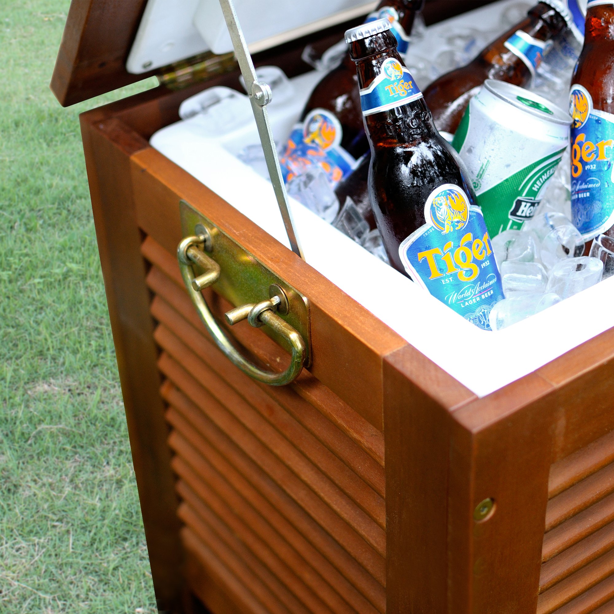 Merry Garden MPG-PC01 Premium Wooden Outdoor Patio Cooler Box - Perfect for Backyard BBQs, Pool Parties & Picnics