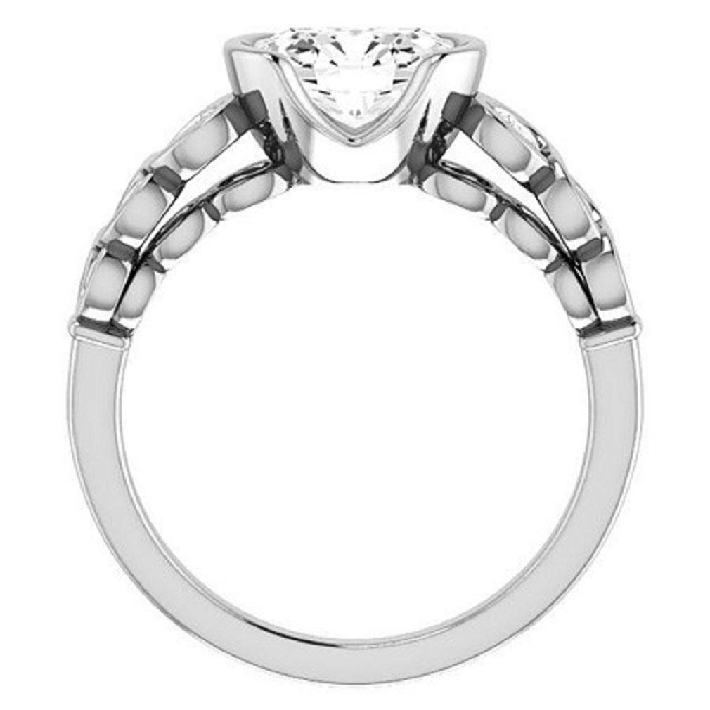 2.00CT Oval Cut VVS1 Colorless Moissanite Engagement & Wedding Ring Set in 925 Sterling Silver - Semi Bezel Bridal Jewelry Set, Perfect Gift for Anniversaries & Proposals