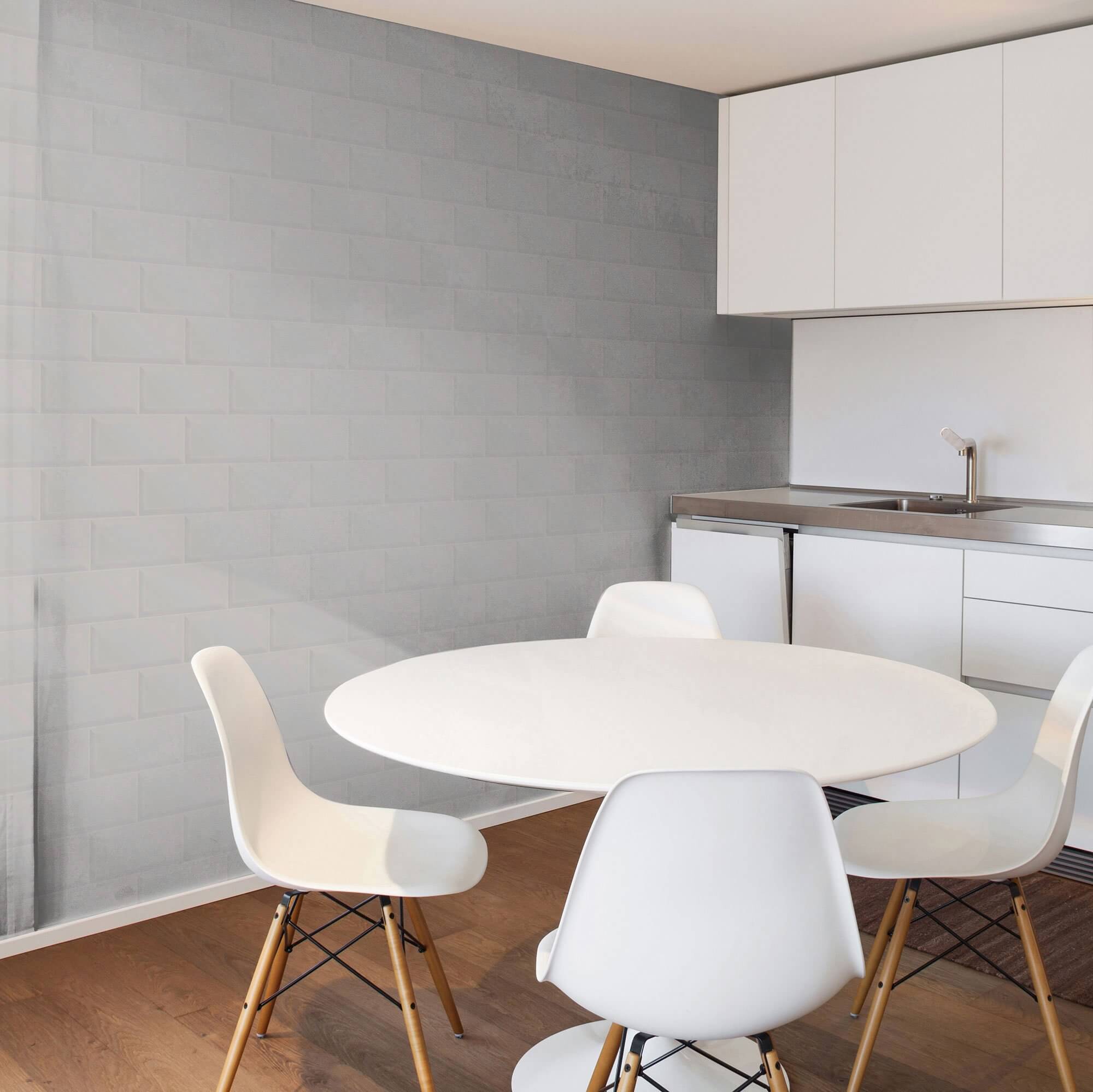 Grey Brick Tile Adhesive Peel and Stick Removable Wallpaper - Self-Adhesive Wall Covering for Home Decor, DIY Projects, and Accent Walls (620B) - Perfect for Bedrooms, Living Rooms, and Offices