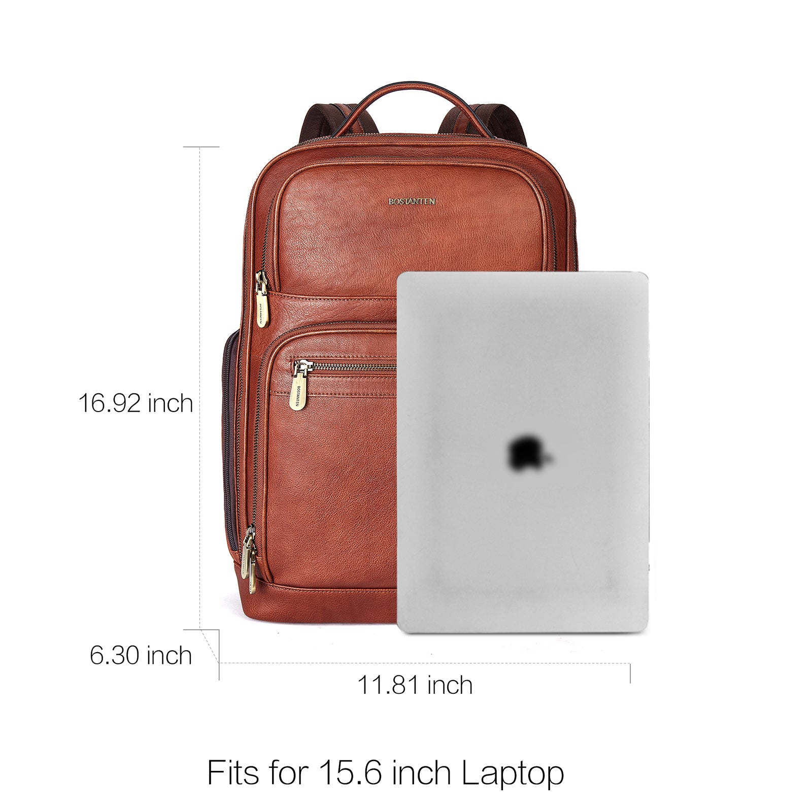 Premium Black Leather 15.6 Inch Laptop Backpack for Men - Stylish & Durable Business Commuter Bag for Work, Travel & College