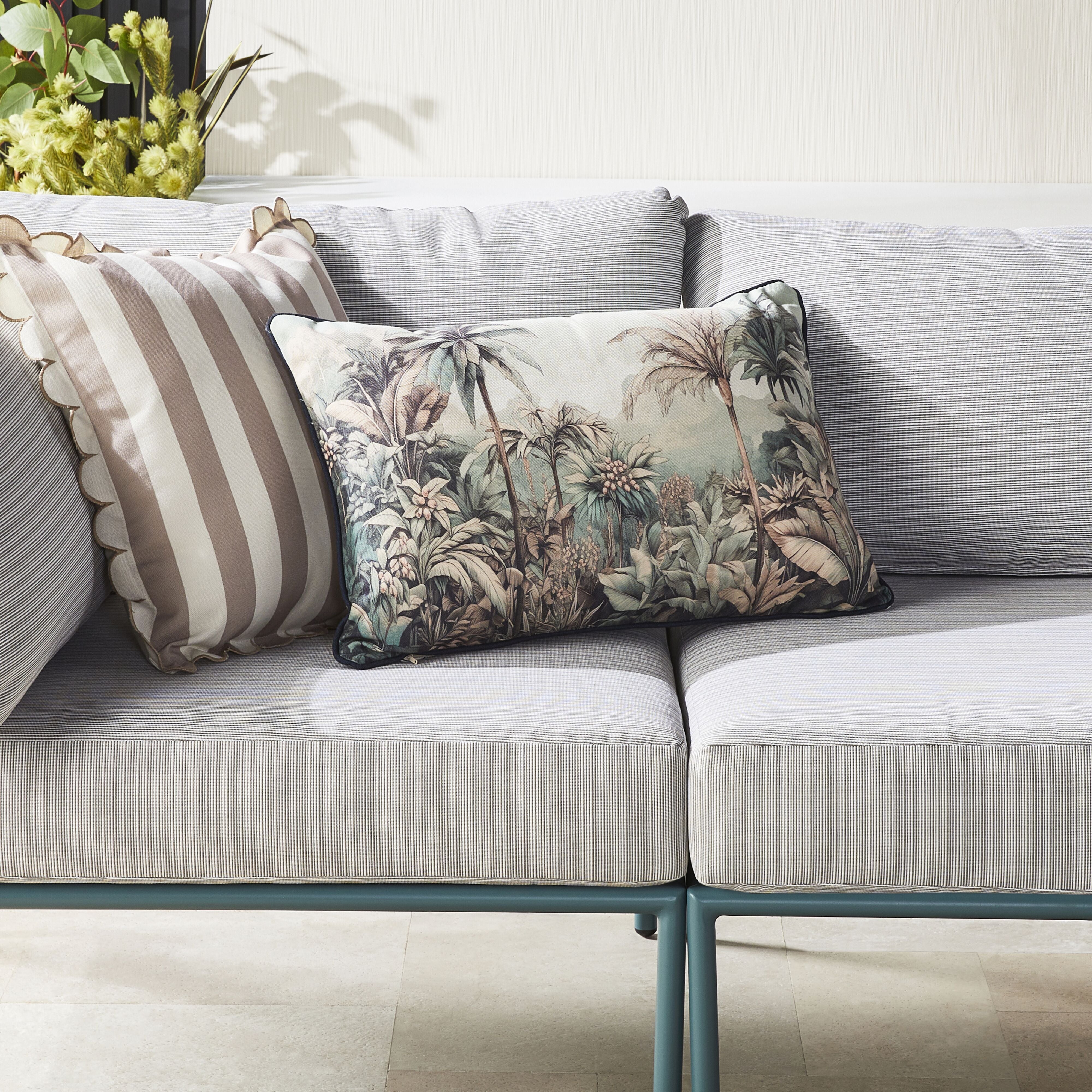 Aruba Sepia Tropical Landscape Throw Pillow Cover 40x60 - Soft Decorative Cushion for Sofa, Bed & Outdoor Patio