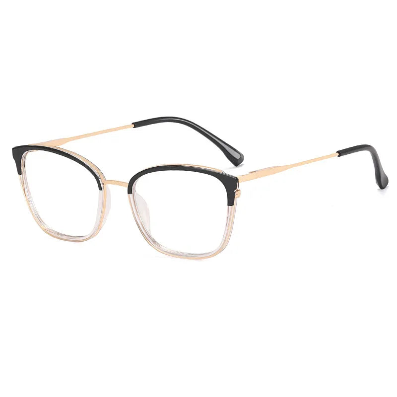 CCspace Women's Full Rim Square TR90 Titanium Eyeglasses 56863 - Lightweight & Durable Glasses for Work, Reading & Fashion