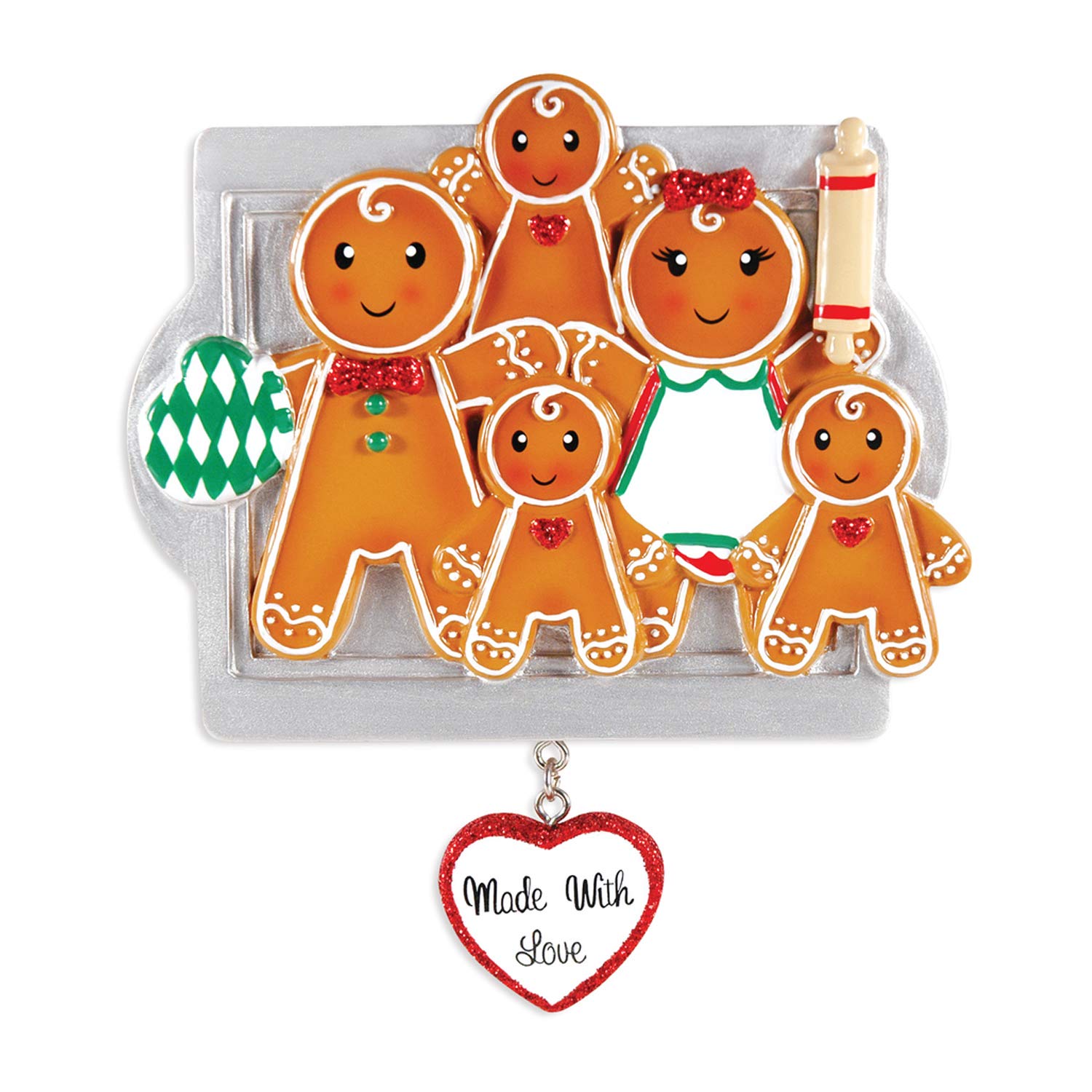 Custom Family of 5 Christmas Ornaments 2024 - Personalized Gingerbread Cookie Decorations for Tree | Holiday Gift for Parents & Kids | Perfect for Christmas Decor, Family Traditions & Festive Home Decorating