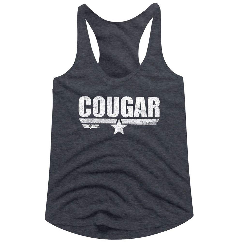 Top Gun 1980s Military Action Movie Cougar Ladies Racerback Tank Top - Vintage Retro T-Shirt for Women - Perfect for Movie Fans, Casual Wear & 80s Theme Parties
