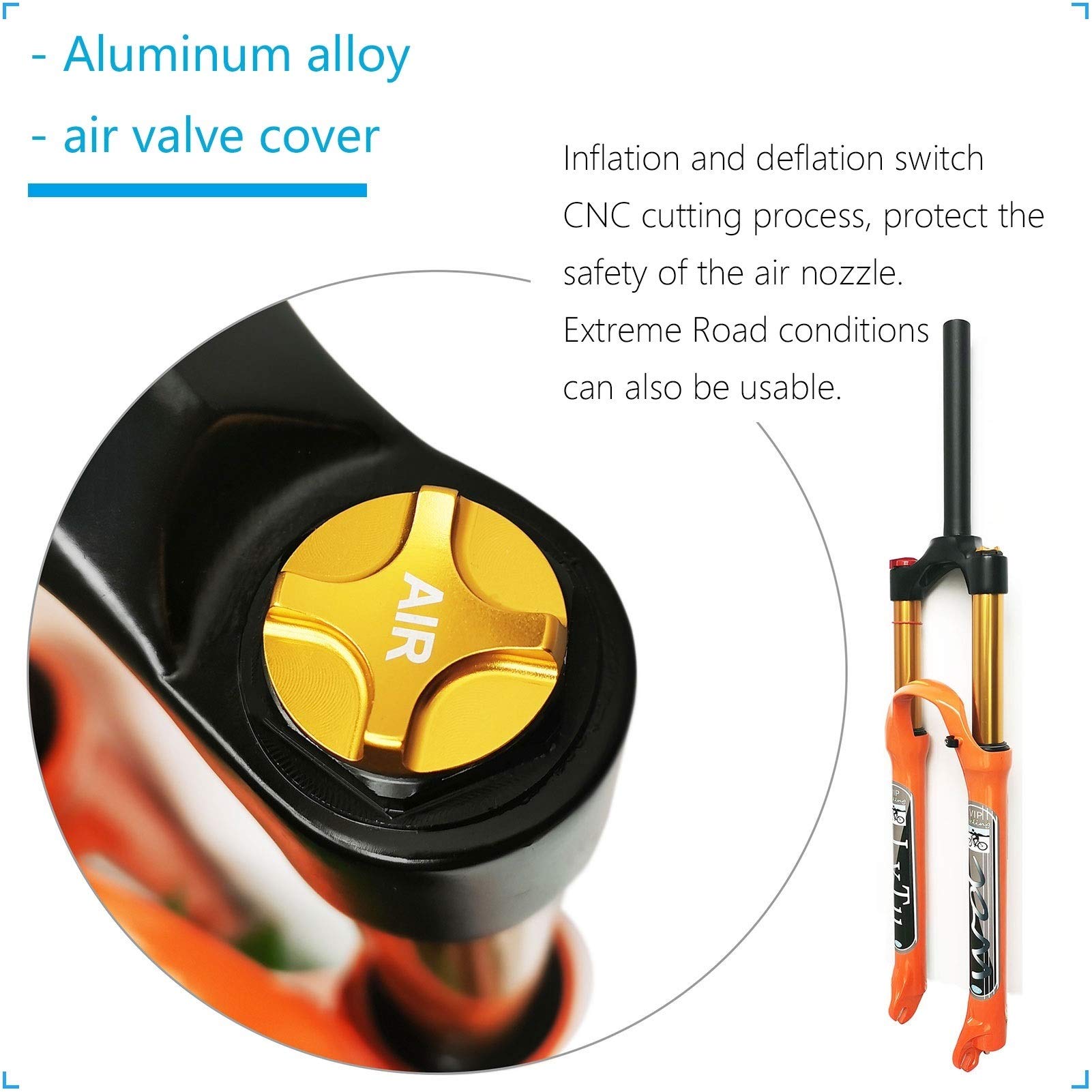 Premium Magnesium Alloy XC Air Suspension Forks for Mountain Bikes - 26/27.5/29 Inch Options, 140mm Travel, Disc Brake Compatible Shock Absorber (Straight Manual Lock, 26