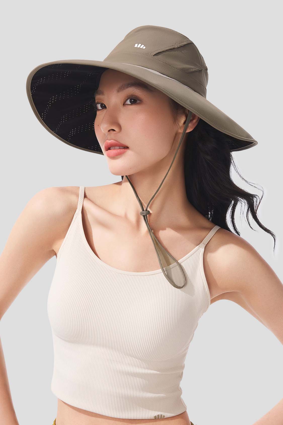 Halo Women's Hydrogen Silver Black UPF 2000+ Sun Hat - Wide Brim UV Protection for Beach, Hiking & Outdoor Activities