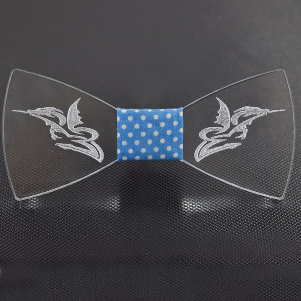 Blue Acrylic Bow Tie for Men - Elegant Formal Accessory for Weddings, Parties & Business Events