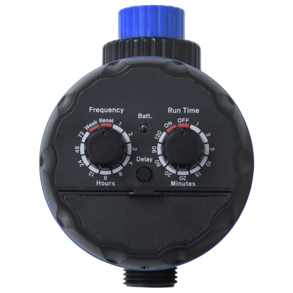 CHARMMA Single Outlet Water Timer with Ball Valves - Black (0.33KG) - Automatic Garden Irrigation System for Lawn, Plants & Outdoor Watering