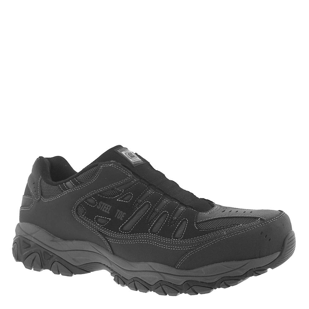 Skechers Men's Cankton Ebbitt Steel Toe Work Shoes - Safety Construction Shoes for Men - Non-Slip, Comfortable Work Boots for Construction, Warehouse & Outdoor Jobs